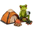 Produktbild: Frosch Camper Froschhausen lustige Frösche 16cm Skulptur Figur Zelt Camping