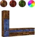Produktbild: vidaXL 4-tlg. Wohnwand mit LED-Beleuchtung Räuchereiche Holzwerkstoff