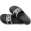 Produktbild: Fila Morro Bay Pantoletten Schwarz mit Logo und Kontrastdeta, Größe 43