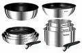 Produktbild: TEFAL INGENIO EMOTION TOPFSET 10-TEILIG TÖPFE, PFANNEN, WOK, ABNEHMBAREN GRIFFE