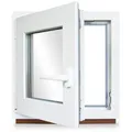 Produktbild: Kellerfenster Kunststoff weiß Dreh-Kipp 80x80cm(BxH) DIN Links 2 -fach Glas Dichtung Grau