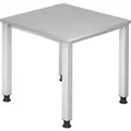 Produktbild: Schreibtisch 4-Fuß eckig 80x80cm Grau/Silber