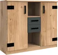 Produktbild: Kommode Liverpool Sideboard 124x41x105cm Plankeneiche Graphit
