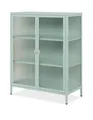 Produktbild: Furn.Design Kommode in mintgrün, Vitrine aus Metall mit Glas, Vitrinenschrank, Anrichte grün, 80 x 102 cm Maram (80 x 102 cm)