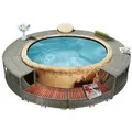 Produktbild: vidaXL Whirlpool-Umrandung Grau Poly Rattan