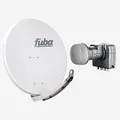 Produktbild: Fuba Sat Anlage 4 Teilnehmer | Satellitenschüssel Komplettset - DAA 850 G Sat-Schüssel 85cm Alu hellgrau + Fuba DEK 417 Quad LNB 4 Teilnehmer (DVB-S2, HDTV, UHD 4K/8K, 3D) mit LTE-Störfilter