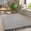 Produktbild: Taracarpet Handwebteppich Borkum Teppich fürs Wohnzimmer, Schlafzimmer und als Küchenteppich geeignet 100% Baumwolle weiß 240x340 cm