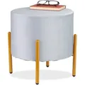 Produktbild: Relaxdays Hocker Samt Grau Gepolstert 39 cm x 37 cm 3,2 kg