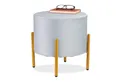 Produktbild: relaxdays Sitzhocker Samt Hocker mit 4 Metallbeinen, grau