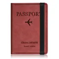 Produktbild: Impfpass Hülle Reisepasshülle, Urlaub Zubehör, Kunstleder Passhülle mit RFID-Blocker, Schutzhülle Tasche für Kreditkarten Damen Herren Reisepass, Ausweis und Reisedokumente,Travel Organizer（Rot）
