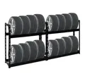 Produktbild: PROREGAL® Schwerlastregal MegaDeal 2x Reifenregal Lagerregal TIGER 100x110x35 16 Reifen Schwarz, 2-tlg., Für Winterreifen Sommerreifen Allwetterreifen bis 300kg Gesamtlast