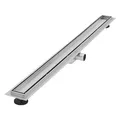 Produktbild: LuxeBath Duschrinne 100cm 2in1, befliesbar, extra flach, Edelstahl, Silber, Doppelseitige Bodenablauf, Komplettset Bodenbefestigung, Duschablauf, Siphon mit Geruchsstop, Haarsieb, Ablaufrinne Dusche