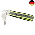 Produktbild: PACOTEX FEUERWEHR Schlüsselanhänger 140x30mm schwarz mit gelb silber gelb O