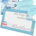 Produktbild: Inkontinenzauflage Bettunterlage mit Fixierstreifen, saugstarke Krankenunterlagen Harmony Care, rutschfeste Inkontinenzunterlagen einweg Nässeschutzauflage
