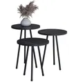 Produktbild: VCM 3-tlg. Set Beistelltisch Tisch im schlichten Marmor Optik Design Maße ca. H. 42/47/52 x B. 34 x T. 34 cm Wohnzimmertisch - Mirola