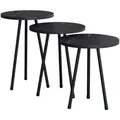 Produktbild: Mid.you Beistelltischset Mirola, Schwarz, Holzwerkstoff, 3-teilig, Marmoroptik, rund, rund, 51.8x35x35 cm, Wohnzimmer, Wohnzimmertische, Satztische