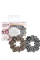 Produktbild: Invisibobble Duo Scrunchie Set, Stoff Haargummi Schwarz Weiß Muster, Stoff Zopfgummi Goldglitzer für Mädchen & Damen, Limited Collection, 2 Stück