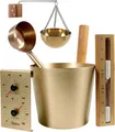 Produktbild: HOME DELUXE Saunazubehör THERA - Gold I Hochwertiges Zubehör für Sauna & Wellness