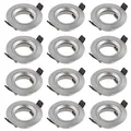 Produktbild: SEBSON Gehäuse für Einbaustrahler mit GU10 Fassung LED Halogen 230V - Einbaurahmen Aluminium, Lochdurchmesser 65mm (min. 60mm, max. 70mm) für Deckenbeleuchtung - 12er Set