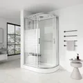 Produktbild: HOME DELUXE Duschkabine mit Wasserfall und Rückenmassage WHITE PEARL - 120 x 80 cm Rechts