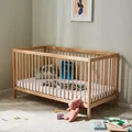 Produktbild: Kids Collective Babybett Kinderbett Gitterbett 60x120 und 70x140 cm höhenverstellbarer Lattenrost & herausnehmbare Sprossen stabiles Buchenholz | ab Geburt bis zum 3. Lebensjahr  EU | natur