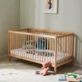Produktbild: Kids Collective Babybett Kinderbett Gitterbett 60x120 & 70x140 cm höhenverstellbarer Lattenrost & herausnehmbare Sprossen stabiles Buchenholz | ab Geburt bis zum 3. Lebensjahr Made in EU | Natur
