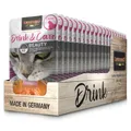 Produktbild: LEONARDO Drink & Care Beauty [20x40g Multipack Sorte Huhn] Katzendrink | getreidefreie Hühnerbrühe mit Fleischstreifen für glänzendes Fell | Ergänzungsfuttermittel für Katzen