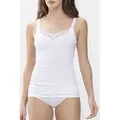 Produktbild: Mey Trägertop Mey Damen Top Serie 2000 Uni Unterhemd Tank (1-tlg) Top mit femininer Spitze, Viskose-Mix, Satin-Glanz, V-Neck weiß XL (44)