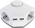 Produktbild: REV 2fach Steckdosenleiste Mehrfachsteckdose 2x USB Eckmontage 2+2 weiß
