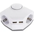 Produktbild: REV Ritter Steckdosenleiste mit USB 2+2-f. 2pol. Schalter 1,5 m Weiß