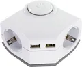 Produktbild: REV 2fach Steckdosenleiste Mehrfachsteckdose 2x USB Eckmontage 2+2 weiß