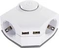 Produktbild: REV Ecksteckdose 2-fach m. 2 USB- Anschlüssen Schalter Therm
