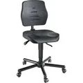 Produktbild: Arbeitsstuhl PU-Schaum schwarz Sitzhöhe 480-620 mm mit Rollen