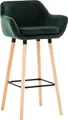 Produktbild: TPFLiving Barhocker Grande Gestell Holz Samt Grün