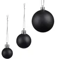 Produktbild: Relaxdays Weihnachtskugeln, 100er Set, Weihnachtsdeko, matt, glänzend, glitzernd, Christbaumkugel ∅ 3, 4 & 6 cm, schwarz