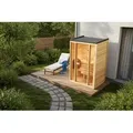 Produktbild: Finntherm Gartensauna Kuuma S Gartensauna 2 Sitzbänke Aus Holz, Sauna Mit 42 Mm Wandstärke, Außensauna Mit Montagematerial