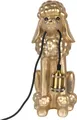 Produktbild: Clayre & Eef Tischlampe Hund Pudel 27x16x38 cm Goldfarbig Kunststoff