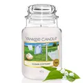 Produktbild: Yankee Candle Duftkerze im Glas (groß) | Clean Cotton | Kerze mit langer Brenndauer bis zu 150 Stunden | Perfekte Geschenke für Frauen