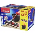 Produktbild: Vileda UltraMax Power 2in1 Komplettset Flachbesen Mikrofaser Eimer Bürste Reinigung - Schwarz/Rot