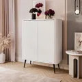 Produktbild: Zweitürige Kommode ZAIRA K103 weiß, schwarze Füße