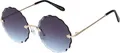 Produktbild: Damen Sonnenbrille Rund Form Designer 80er Modern Urlaub Sommer Strand 30572 Schwarz/Blau