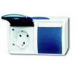 Produktbild: ABB 2CKA002084A0703 Schutzkontakt-Steckdose IP44 Lichtgrau (RAL 7035), Blau-Grün