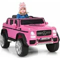 Produktbild: Costway - 12v Mercedes-benz Maybach Kinderauto Mit 2,4g-fernbedienung, Elektroauto Mit Mp3, Musik, Hupe Und Led-leuchten, Jeep Auto 2,5-5,5 Km/h, Kinderfahrzeug Für Kinder Von 3-8 Jahren (rosa)