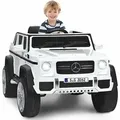 Produktbild: Costway - 12v Mercedes-benz Maybach Kinderauto Mit 2,4g-fernbedienung, Elektroauto Mit Mp3, Musik, Hupe Und Led-leuchten, Jeep Auto 2,5-5,5km/h, Kinderfahrzeug Für Kinder Von 3-8 Jahren (weiß)