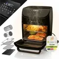 Produktbild: Juskys Heißluftfritteuse 12L – Schwarz, Airfryer mit LCD-Touch, 10 Programmen, Temperatur 25–200 °C & mit Zubehör