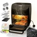 Produktbild: Juskys Heißluftfritteuse 12L – Schwarz, Airfryer mit LCD-Touch, 10 Programmen, Temperatur 25–200 °C & mit Zubehör