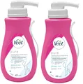 Produktbild: Veet Pure Haarentfernungscreme für Körper, Arme & Beine - Enthaarungscreme für sensible Haut - Minimum an Inhaltsstoffen - (2er Pack) 2 x 400 ml Spender inkl. Spatel