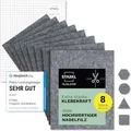 Produktbild: Filzgleiter selbstklebend zum Zuschneiden I 8 Stück 16 x 20cm - 4mm I Filzgleiter für Stühle I Filz selbstklebend I Möbelgleiter aus hochwertigem Nadelfilz I Stuhlgleiter Klebefilz (Grau)
