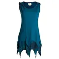 Produktbild: Vishes Tunikakleid Zipfelige Elfentunika Lagenlook Blumen bedruckt Hippie, Boho, Ethno, Goa Style blau 36