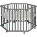 Produktbild: Roba Laufgitter, Anthrazit, Holzwerkstoff, Sechseckig, 118.5x72.5x103.5 cm, Babymöbel, Laufstall Baby